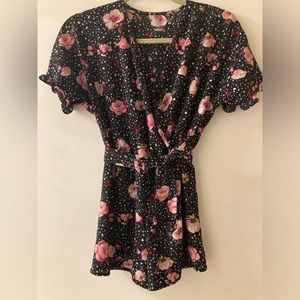 Art Class Girls Floral Romper size Large